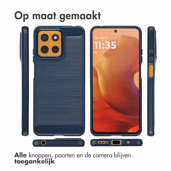 imoshion Brushed Backcover Motorola Moto G15 / G15 Power - Donkerblauw