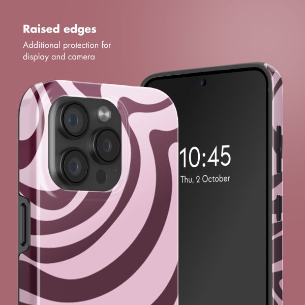 Selencia Vivid Back Cover with MagSafe Apple iPhone 15 Pro - Wavy Swirl Pink Plum