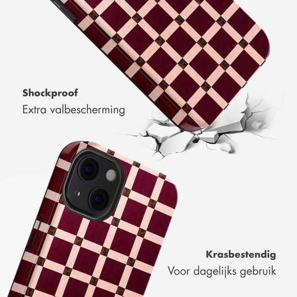 Selencia Vivid Backcover met MagSafe Apple iPhone 13 - Check This Burgundy