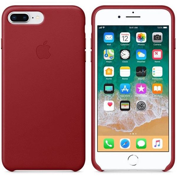 Apple Leather Back Cover iPhone 8 Plus / 7 Plus - Red