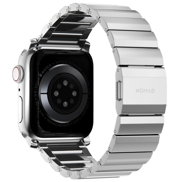 Nomad Magnetische stalen schakelband Apple Watch Series 1 t/m 11 / SE / Ultra (44/45/46/49 mm) - Silver