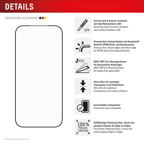 Displex Screenprotector Real Glass Full Cover Apple iPhone 17 / 17 Pro