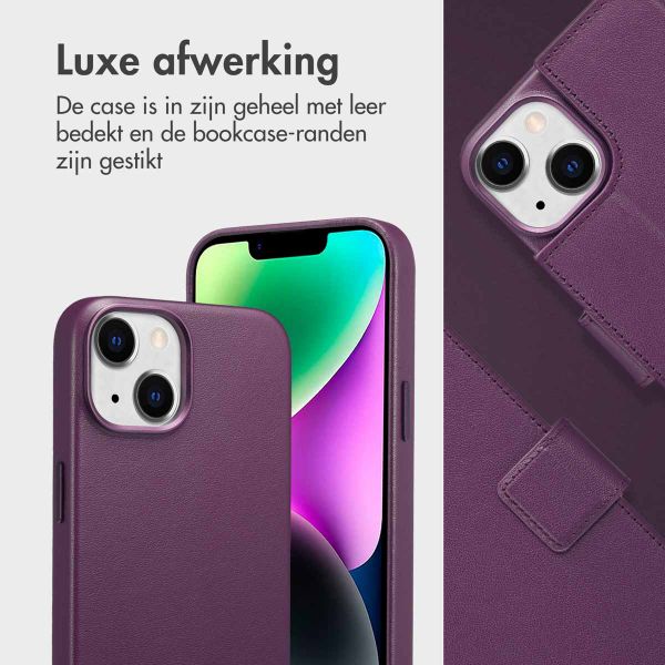 Accezz Leather Bookcase 2-in-1 met MagSafe Apple iPhone 14 - Heath Purple