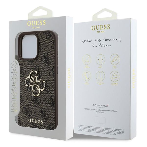 Guess 4G Metal Logo Backcover Apple iPhone 16 Pro - Bruin