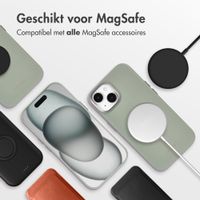 Accezz MagSafe Leather Backcover Apple iPhone 15 - Light Grey