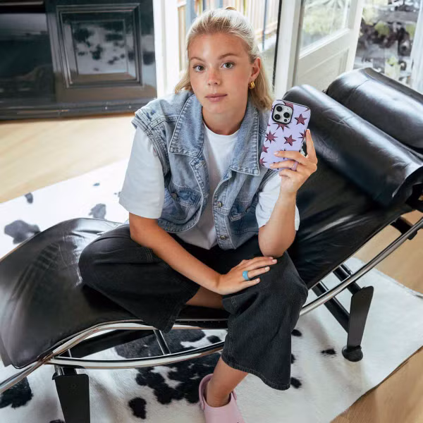 Selencia Vivid Backcover met MagSafe Apple iPhone 13 - Stars Plum Lilac