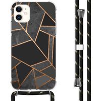 imoshion Design hoesje met koord iPhone 11 - Grafisch Koper - Zwart / Goud