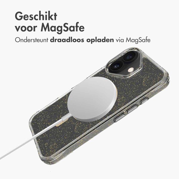 imoshion Clear Glitter Backcover met MagSafe Apple iPhone 16 - Goud