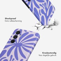 Selencia Vivid Tough Backcover Samsung Galaxy A35 - Modern Bloom Sapphire Blue