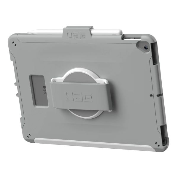 UAG Scout Healthcare backcover met strap Apple iPad 9 (2021) 10.2 inch / iPad 8 (2020) 10.2 inch / iPad 7 (2019) 10.2 inch - Wit / Grijs