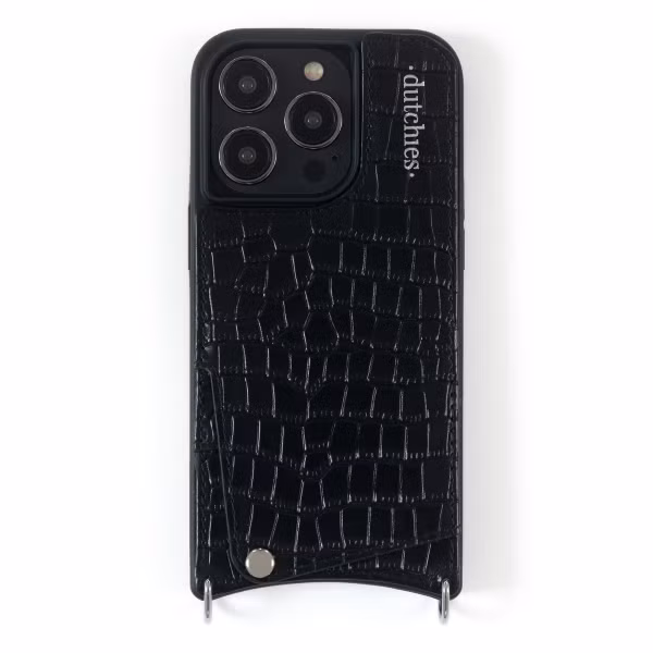 Dutchies Backcover met pashouder Apple iPhone 15 Pro Max - Telefoonkoord niet inbegrepen - Crocodile Chic