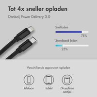 Accezz Autolader met uittrekbare kabels - USB-C / Lightning - 57W - Zwart