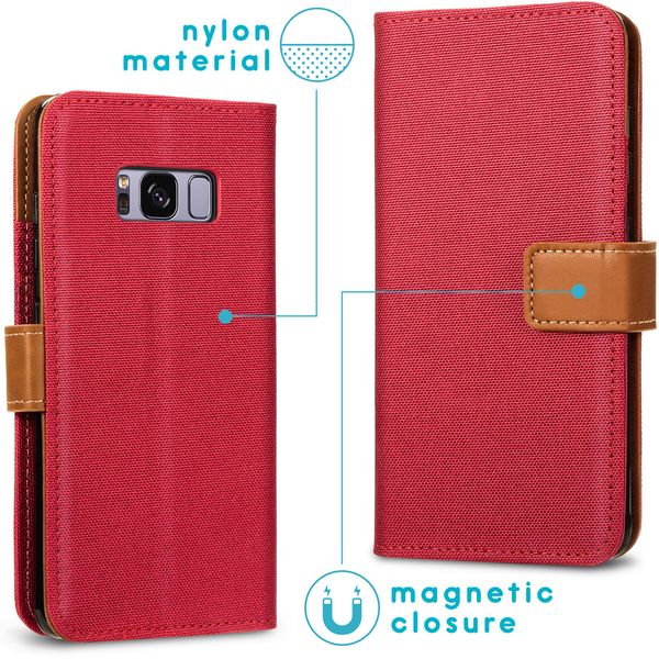 imoshion Luxe Canvas Bookcase Samsung Galaxy S8 - Rood