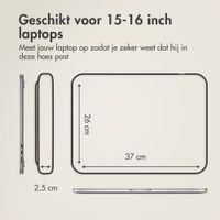 Accezz Leather Laptophoes met rits 15-16 inch - Laptopsleeve - Beige