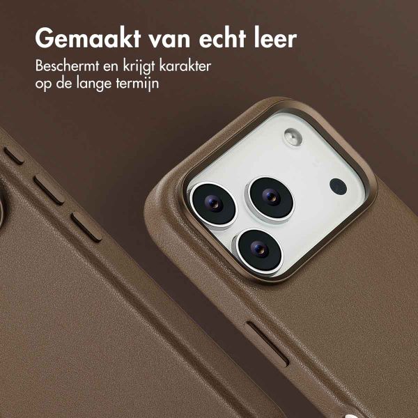 Accezz MagSafe Leather Backcover Apple iPhone 17 Pro - Coffee Brown