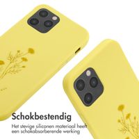 imoshion Siliconen design hoesje met koord Apple iPhone 12 (Pro) - Flower Yellow