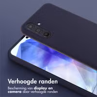 Selencia Siliconen hoesje met afneembaar koord Samsung Galaxy A55 - Donkerblauw