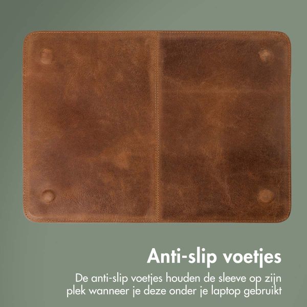 Accezz Leather Laptop hoes Apple MacBook 13 inch - Laptopsleeve - Cognac