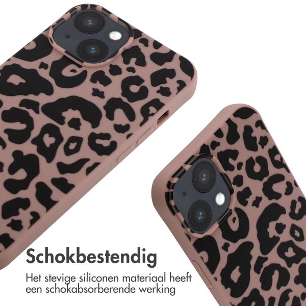 imoshion Siliconen design hoesje met koord iPhone 14 - Animal Pink