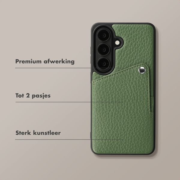 Selencia Riva Backcover met Pashouder Samsung Galaxy S26 Plus - Sage Green