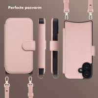 Selencia Riva Bookcase met MagSafe en Koord Apple iPhone 16 - Old Pink