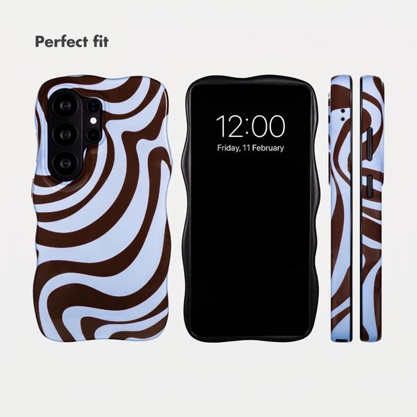 Selencia Vivid Wavy Back Cover with MagSafe Samsung Galaxy S26 Ultra - Dream Swirl Chocolate