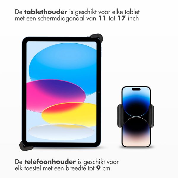 imoshion Flexibele tablethouder bureau - inclusief telefoonhouder - Zwart