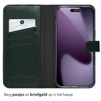 Selencia Echt Leren Bookcase Apple iPhone 17 Pro Max - Groen
