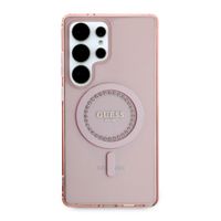 Guess MagSafe IML Rhinestones Case Samsung Galaxy S25 Ultra - Roze