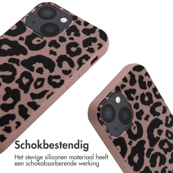 imoshion Siliconen design hoesje met koord Apple iPhone 13 Mini - Animal Pink