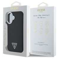 Guess Grained Triangle Case MagSafe iPhone 16 - Black