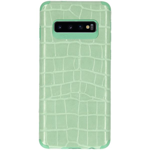 My Jewellery Croco Softcase Backcover Samsung Galaxy S10 - Groen