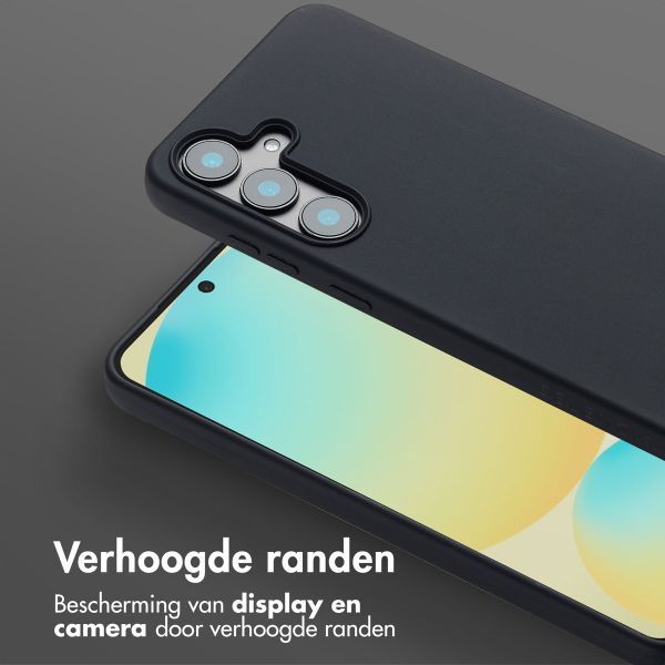 Selencia Siliconen hoesje met afneembaar koord Samsung Galaxy S25 FE - Zwart