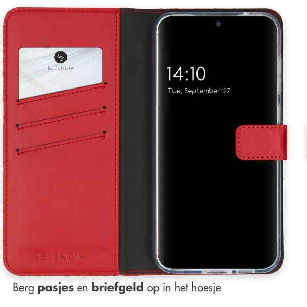 Selencia Echt Leren Bookcase Samsung Galaxy S23 FE - Rood