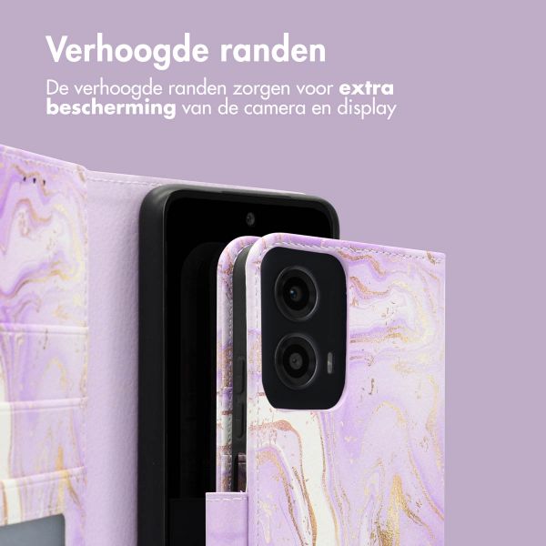 imoshion Design Bookcase Motorola Moto G34 - Purple Marble