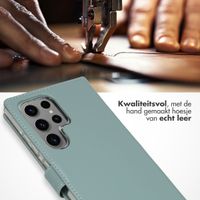 Selencia Echt Leren Bookcase Samsung Galaxy S24 Ultra - Air Blue