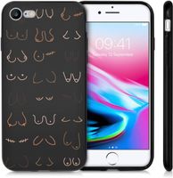 imoshion Design hoesje iPhone SE (2022 / 2020) / 8 / 7 - Boobs all over - Zwart