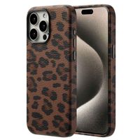 Selencia Sabi Back Cover Panther Print with MagSafe Apple iPhone 15 Pro Max - Mocha Brown