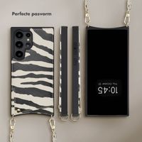 Selencia Nova Telefoonhoes met Koord en Pashouder Samsung Galaxy S24 Ultra - Zazzy Zebra