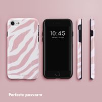 Selencia Vivid Tough Backcover iPhone SE (2022 / 2020) / 8 / 7 / 6(s) - Colorful Zebra Old Pink