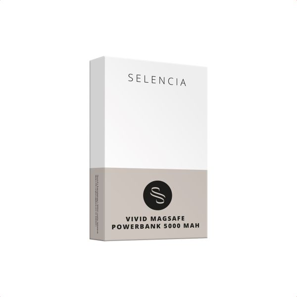 Selencia Vivid MagSafe Powerbank 5.000 mAh - Draadloze Powerbank - MagSafe en Qi2 - Desert Gold / Wild Leo