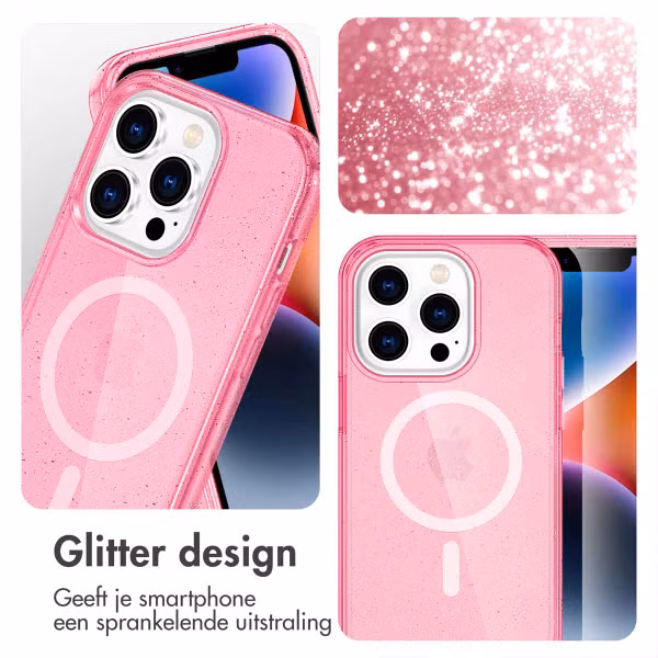 imoshion Sparkle Backcover met MagSafe Apple iPhone 14 Pro - Glitter Roze