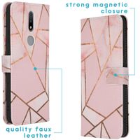 imoshion Design Softcase Bookcase Nokia 2.4 - Pink Graphic