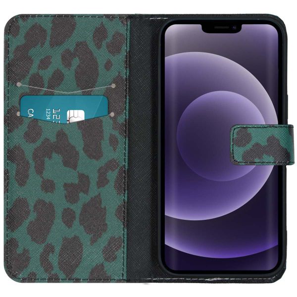 imoshion Design Softcase Bookcase iPhone 13 - Green Leopard