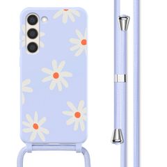 imoshion Siliconen design hoesje met koord Samsung Galaxy S23 Plus - Lila Flower Distance