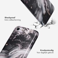 Selencia Vivid Backcover Apple iPhone SE (2022 / 2020) / 8 / 7 / 6(s) - Chic Marble Black