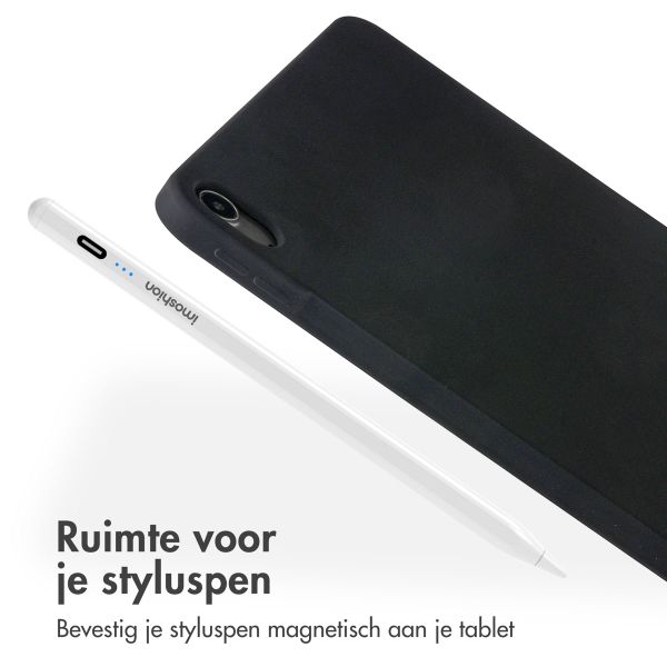 Accezz Liquid Silicone Backcover met penhouder Apple iPad Air 11 inch (2025) M3 / (2024) M2 / Air 5 (2022) / Air 4 (2020) - Zwart
