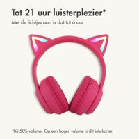 imoshion Draadloze Kinderkoptelefoon LED Light Cat Ear - Decibelbegrenzer - Met AUX kabel - Hot Pink