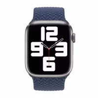 Apple Gevlochten solobandje Apple Watch | 44/45/46/49 mm - Maat 9 - Abyss Blue