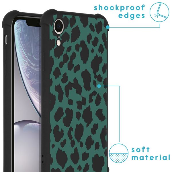 imoshion Design hoesje met koord iPhone Xr - Luipaard - Groen / Zwart